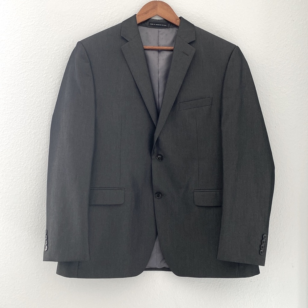 Perry Ellis Portfolio Slim Fit Charcoal Gray Blazer 44R